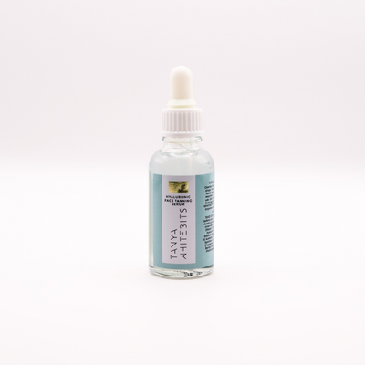 Tanya Whitebits Hyaluronic Face Tanning Serum 30cl bottle with dropper, ideal for a natural, glowing self-tan finish.